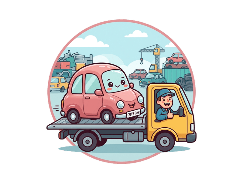 Illustration of scrap car collection service by Scrap Car SW6 Fulham